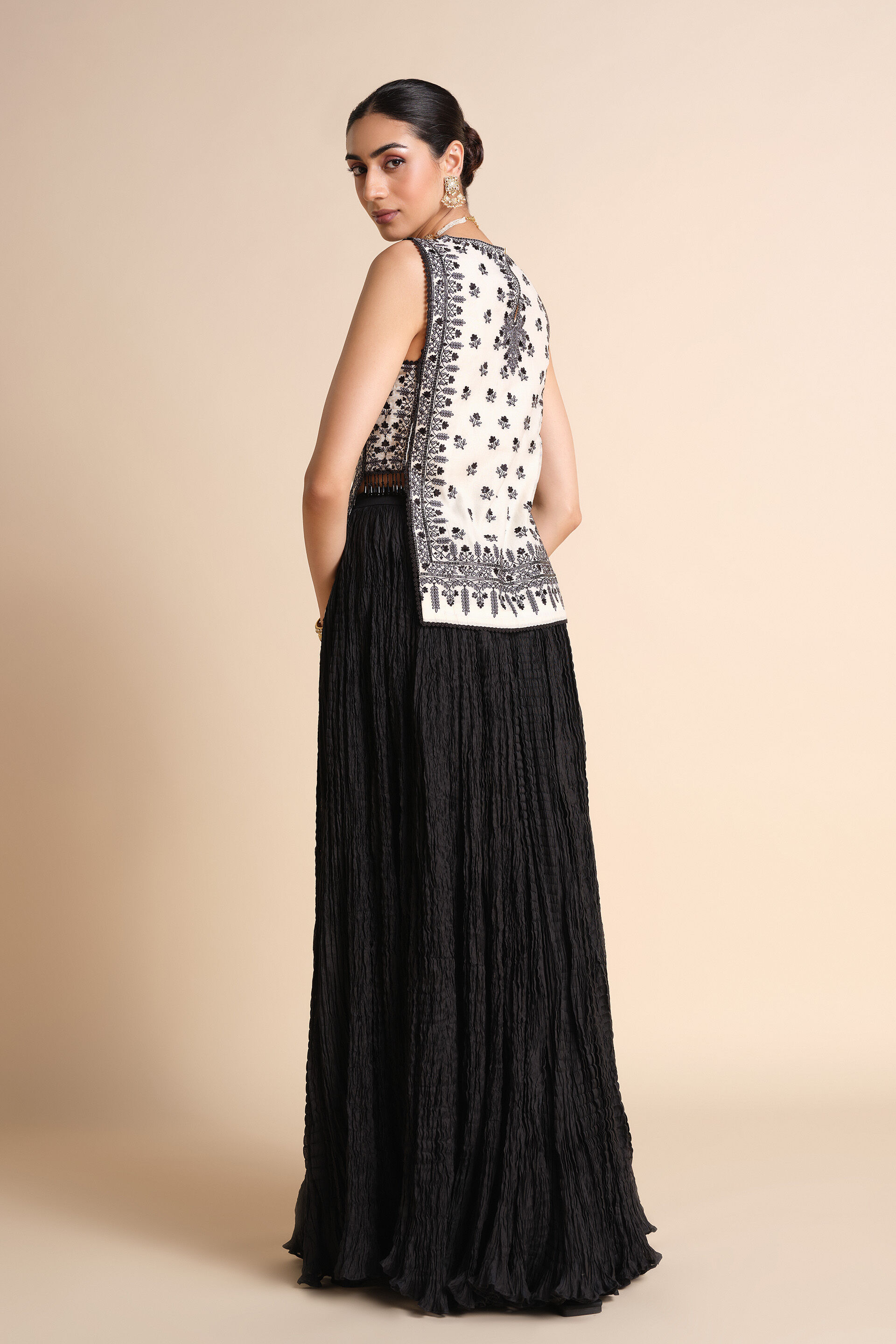 Sawsan Embroidered Skirt Set - White, White, image 7